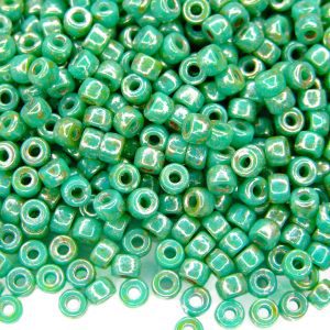 10g Opaque Green Turquoise Silver Picasso MATUBO Seed Beads 6/0 4mm Michael's UK Jewellery