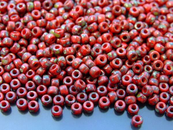 10g Opaque Red Picasso MATUBO Seed Beads 6/0 4mm Michael's UK Jewellery
