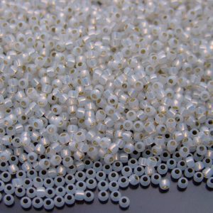 TOHO Seed Beads PF2100 Silver Lined Milky White 11/0 beads mouse