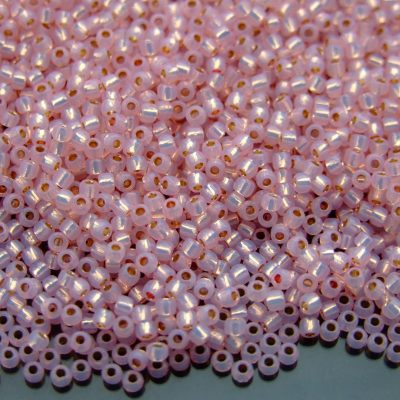 TOHO Seed Beads PF2105 PermaFinish Silver Lined Milky Baby Pink 11/0 beads mouse