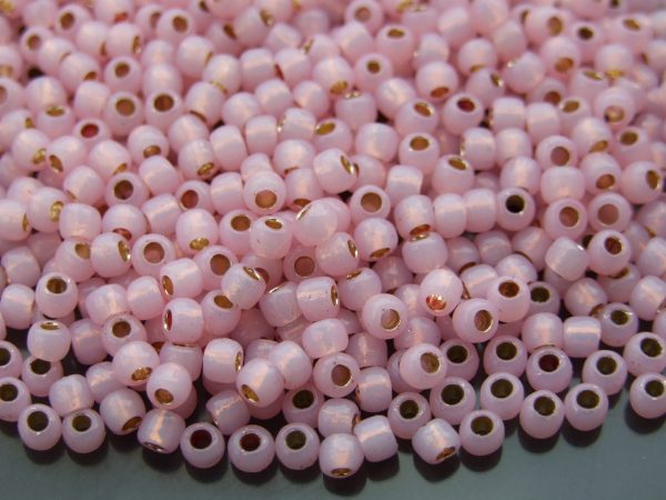 10g PF2105 PermaFinish Silver Lined Milky Baby Pink Toho Seed Beads 6/0 4mm Michael's UK Jewellery