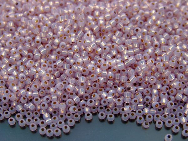 TOHO Seed Beads PF2121 PermaFinish Silver Lined Milky Light Amethyst 11/0 beads mouse