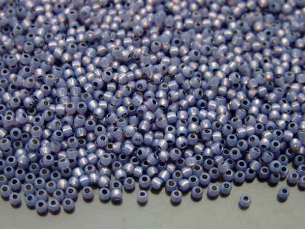 TOHO Seed Beads PF2124 PermaFinish Silver Lined Milky Tanzanite 11/0 beads mouse