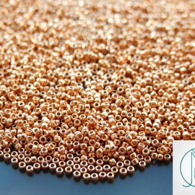 10g PF551 PermaFinish Galvanized Rose Gold Toho Seed Beads 15/0 1.5mm Michael's UK Jewellery