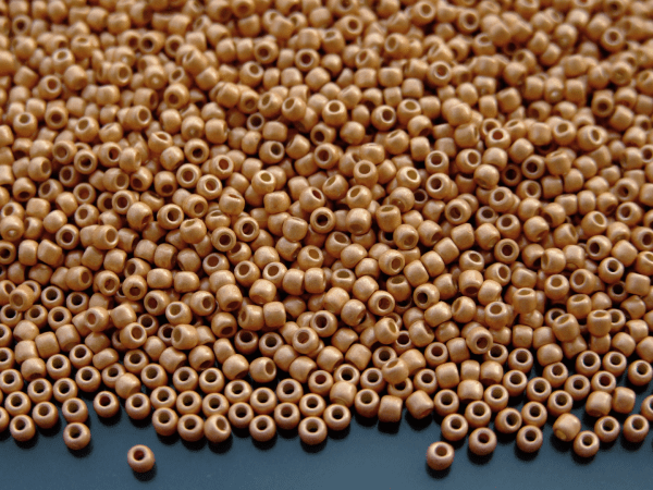 TOHO Seed Beads PF551F PermaFinish Galvanized Matte Rose Gold 11/0 beads mouse