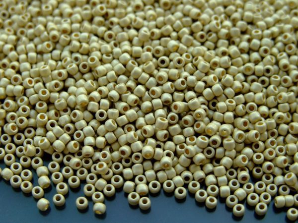 TOHO Seed Beads PF558F PermaFinish Matte Galvanized Aluminum 11/0 beads mouse
