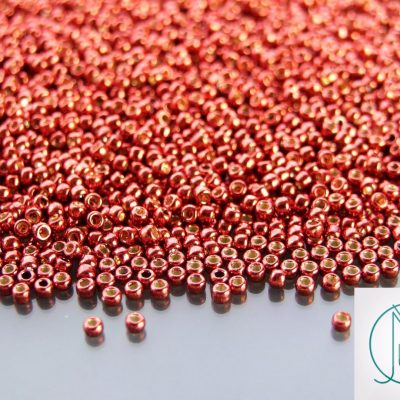 TOHO Seed Beads PF564 PermaFinish Galvanized Brick Red 11/0 beads mouse