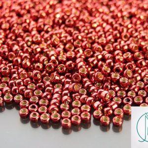 TOHO Seed Beads PF564 PermaFinish Galvanized Brick Red 8/0 beads mouse