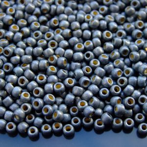 10g PF565F PermaFinish Galvanized Matte Blue Slate Toho Seed Beads 6/0 4mm Michael's UK Jewellery