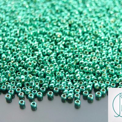 TOHO Seed Beads PF569 PermaFinish Galvanized Teal 11/0 beads mouse