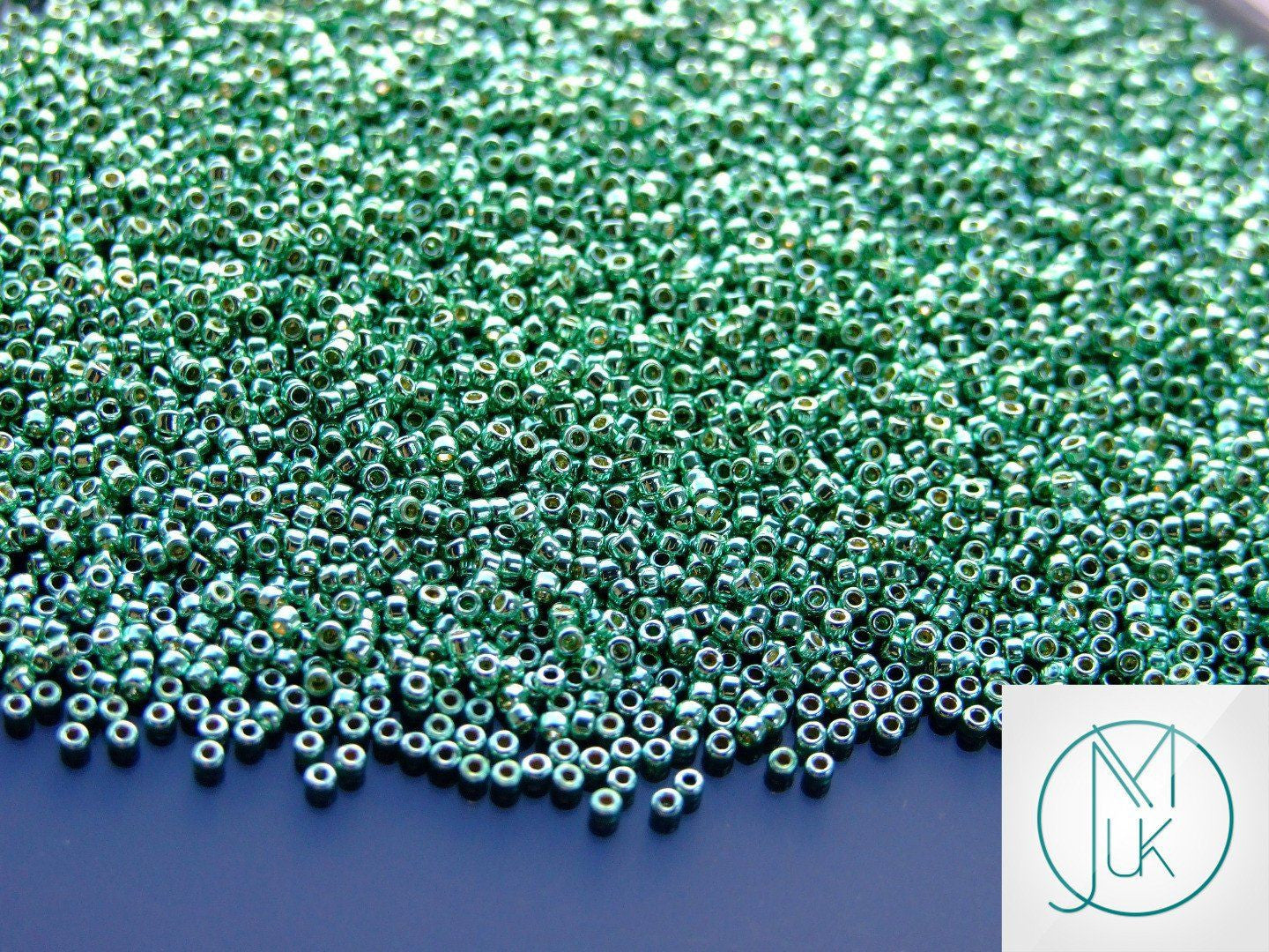 10g PF570 PermaFinish Galvanized Mint Green Toho Seed Beads 15/0 1.5mm Michael's UK Jewellery