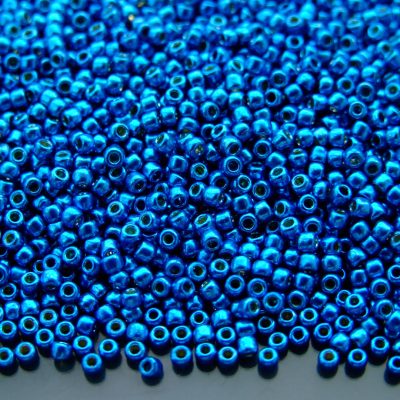 TOHO Seed Beads PF585 PermaFinish Galvanized Ocean Blue 11/0 beads mouse