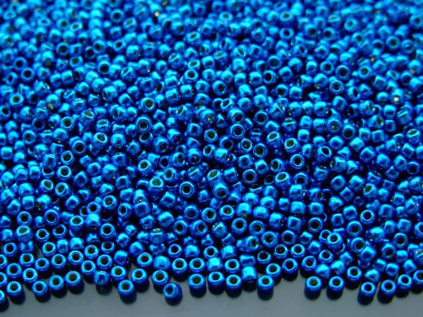TOHO Seed Beads PF585 PermaFinish Galvanized Ocean Blue 11/0 beads mouse