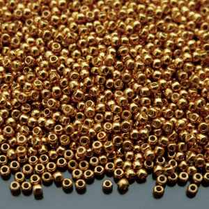 TOHO Seed Beads PF591 Permafinish Galvanized Old Gold 11/0 beads mouse
