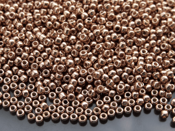 TOHO Seed Beads PF593 PermaFinish Galvanized Almond 8/0 beads mouse