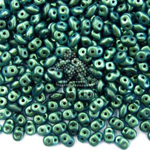 10g Polychrome Aqua Teal SUPERDUO Czech Beads