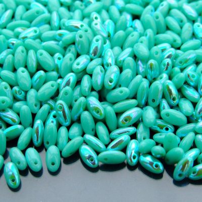 RIZO Czech Pressed Beads Jade AB beads mouse