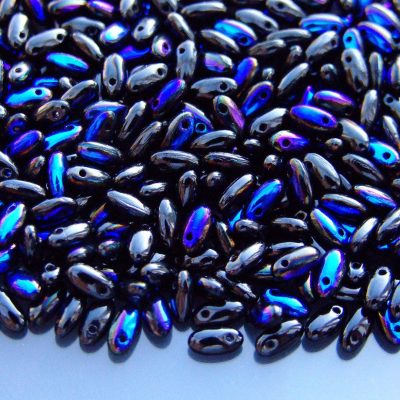 10g Rizo Beads 2.5x6mm Jet Azuro Michael's UK Jewellery
