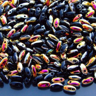 RIZO Czech Pressed Beads Jet Marea beads mouse