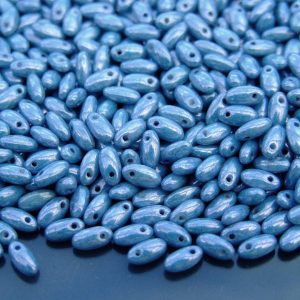 RIZO Czech Pressed Beads Luster Opaque Blue beads mouse