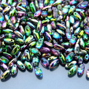 RIZO Czech Pressed Beads Magic Line Violet Gray beads mouse