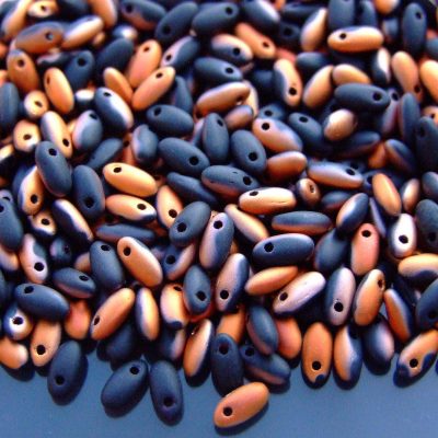 RIZO Czech Pressed Beads Matte Jet Sunset beads mouse