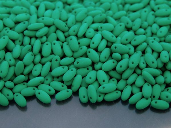 RIZO Czech Pressed Beads Neon Dark Emerald beads mouse