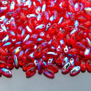 10g Rizo Beads 2.5x6mm Red AB Michael's UK Jewellery