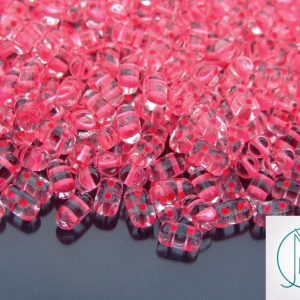 10g Rulla Beads Neon Pink Lined Michael's UK Jewellery