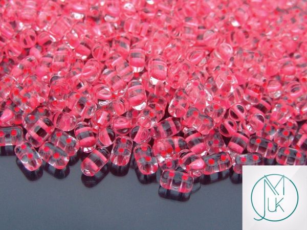 10g Rulla Beads Neon Pink Lined Michael's UK Jewellery