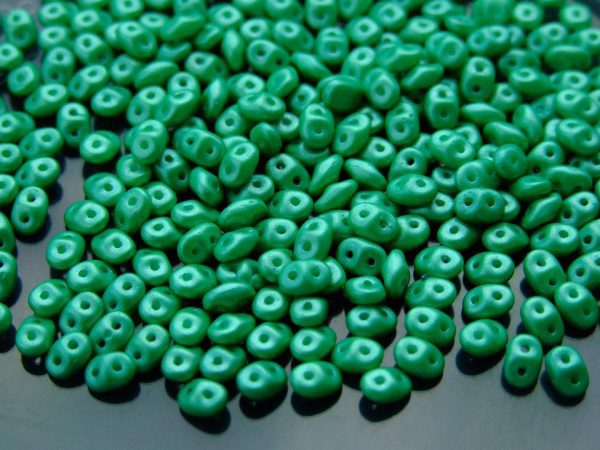 10g SuperDuo Beads Alabaster Pearl Shine Light Green Michael's UK Jewellery