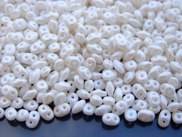 10g SuperDuo Beads Alabaster Pearl Shine White Michael's UK Jewellery