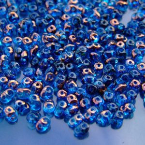 10g MATUBO™ Beads SuperDuo Half Bronze Aquamarine Luster RR60020 beads mouse