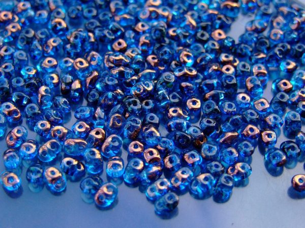10g MATUBO™ Beads SuperDuo Half Bronze Aquamarine Luster RR60020 beads mouse