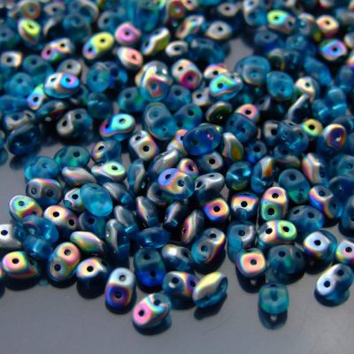 20g MATUBO™ Beads SuperDuo Aquamarine Vitrail Matte beads mouse