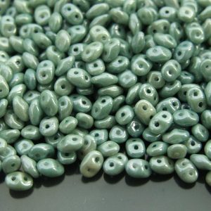 10g SuperDuo Beads Chalk Green Luster Michael's UK Jewellery