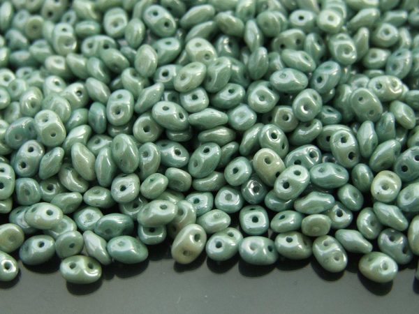 10g SuperDuo Beads Chalk Green Luster Michael's UK Jewellery