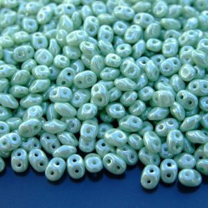 10g SuperDuo Beads Chalk Light Green Luster Michael's UK Jewellery
