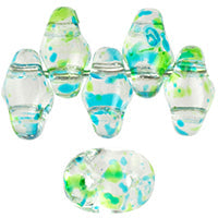 10g SuperDuo Beads Confetti Splash Blue Green Michael's UK Jewellery