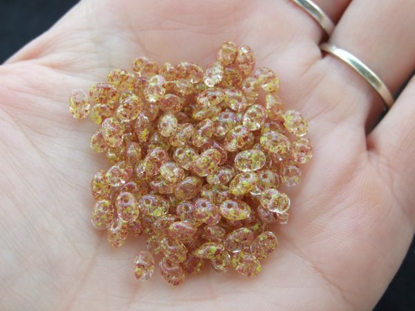 10g SuperDuo Beads Confetti Splash Red Yellow Michael's UK Jewellery