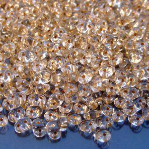 10g SuperDuo Beads Crystal Gold Lined Michael's UK Jewellery
