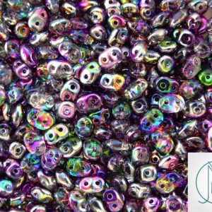 10g SuperDuo Beads Crystal Magic Violet Grey Michael's UK Jewellery