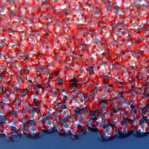 10g SuperDuo Beads Crystal Red Lined Michael's UK Jewellery