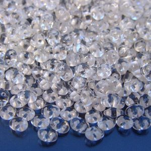 10g SuperDuo Beads Crystal White Lined Michael's UK Jewellery