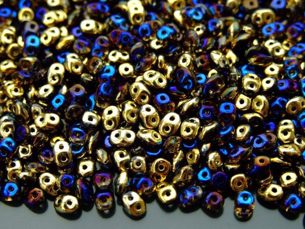20g MATUBO™ Beads SuperDuo Jet Blue Gold California 98548CR beads mouse