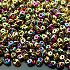 20g MATUBO™ Beads SuperDuo Jet Green Gold California 98549CR beads mouse