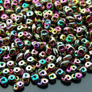 10g SuperDuo Beads Jet Full Vitrail Michael's UK Jewellery