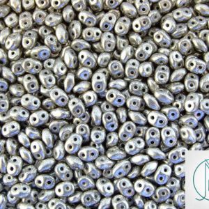 10g SuperDuo Beads Jet Old Silver Michael's UK Jewellery