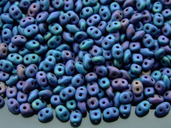 20g MATUBO™ Beads SuperDuo Matte Iris Blue 21135JT beads mouse