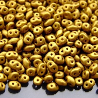 20g MATUBO™ Beads SuperDuo Matte Metallic Aztec Gold K0172 beads mouse